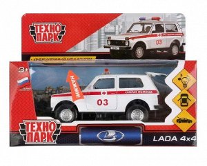 LADA4X4-AMB-SL Технопарк Машина металл.LADA 4*4 12см свет+звук Скорая 27317