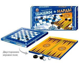 02021 Настольная игра 2в1 "Шашки-нарды"