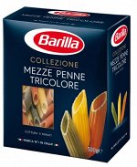 Макароны &quot;Барилла&quot; MEZZE PENNE TRICOLORE 500г (перья трехцв томат+шпинат) 1/14, шт