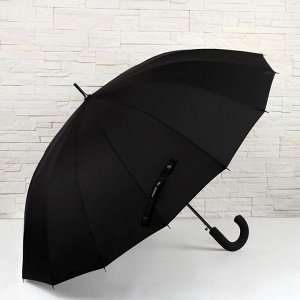 Зонт - трость автоматический «Однотонный», 16 спиц, R = 55 см, цвет чёрный