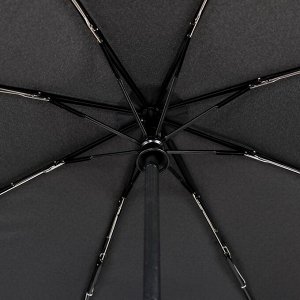 Зонт автоматический «Однотонный», 3 сложения, 8 спиц, R = 56 см, цвет чёрный