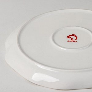 Тарелка пирожковая Доляна «Млечный путь», d=19 см, цвет белый в крапинку