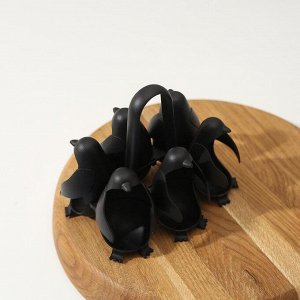 Подставка для яиц «Пингвинчики», 12?15?13 см, цвет чёрный