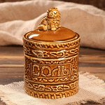 Солонка &quot;Кот&quot;, коричневая, глазурь, 700 мл