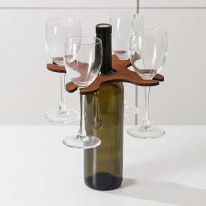 Подставка для вина и четырех бокалов, 18х18х2 см
