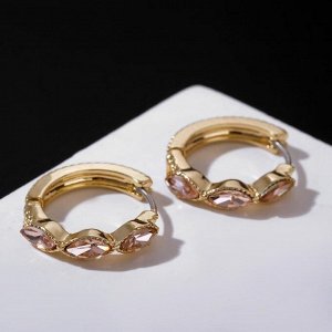 Серьги-кольца "Восток" абу-даби, d=2 см, цвет розовый в золоте