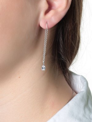 Серьги из серебра с фианитом 0221281-00775