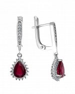 Серьги из серебра с рубином нат. (h) и рубином E-DRGR00677-RB