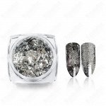 Зеркальная втирка мелкие хлопья silver