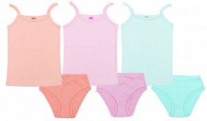 Комплект для девочки 3342 (майка+трусы), цвета в ассортименте (розовый, бежевый, голубой)
