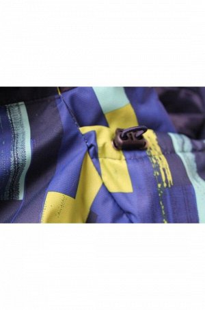 Демисезонный   мембранный   костюм "rainy" цвет куртка синий принт вставка  салат, п.к синий