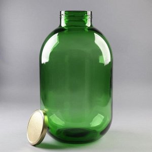 Бутыль стеклянный «Зелёный», 15 л, с крышкой 5377328