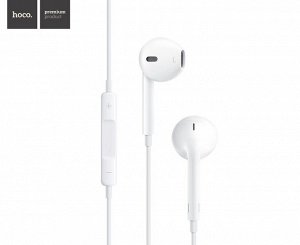 Проводные наушники HOCO M1 original, Jack 3.5mm, 1.2 м, белый, контроллер с микрофоном