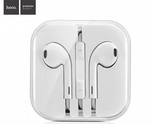 Проводные наушники HOCO M1 original, Jack 3.5mm, 1.2 м, белый, контроллер с микрофоном