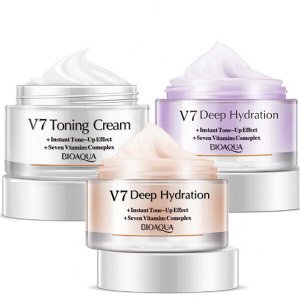 Крем для лица BIOAQUA V7 Deep Hydration Глубокое Увлажнение.50гр.(Фиолетовый), Гиалуроновая кислота и комплекс витаминов оказывает мощное увлажняющее действие, маскирует мелкие дефекты Придает сияние.
