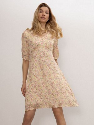 Платье с цветочным принтом PL1124/crema
