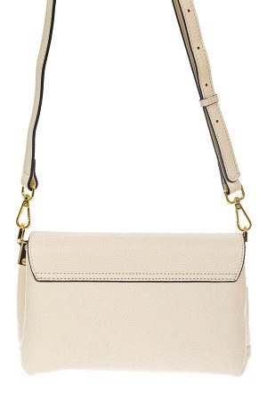 Женская сумка satchel из фактурной натуральной кожи, цвет белый