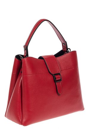 Кожаная женская сумка-трапеция, цвет красный