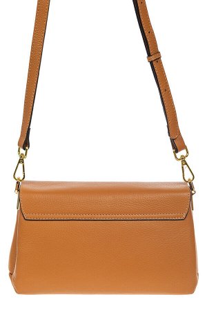 Женская сумка satchel из фактурной натуральной кожи, цвет рыжий