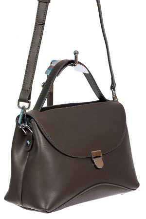 Кожаная женская сумка satchel, цвет графит