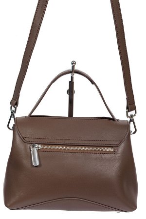 Кожаная женская сумка satchel, цвет коричневый