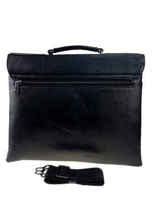 Мужская сумка-портфель из фактурной искусственной кожи, цвет чёрный