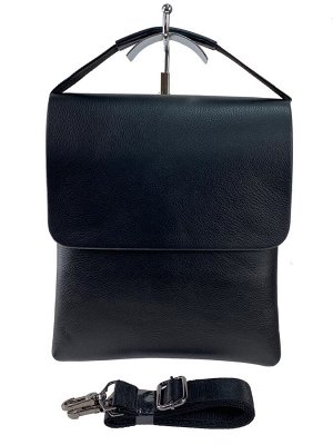 Чёрная сумка-мессенджер из искусственнной кожи