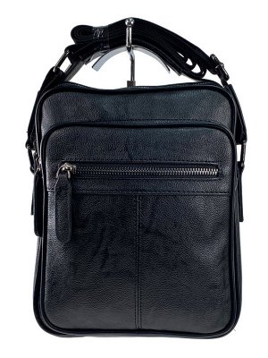 Мужская сумка через плечо из фактурной экокожи, цвет чёрный