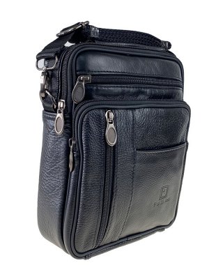 Классическая мужская сумка под документы из натуральной кожи, цвет чёрный