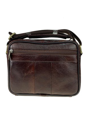 Кожаная мужская сумка под документы, коричневая