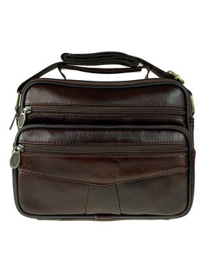 Мужская горизонтальная сумка для документов из натуральной кожи, цвет коричневый