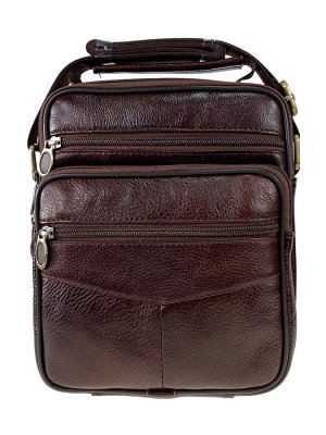 Повседневная мужская сумка из коричневой натуральной кожи