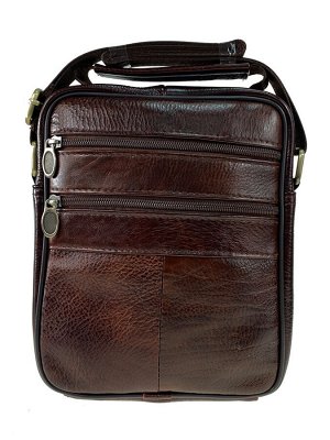 Повседневная мужская сумка из коричневой натуральной кожи