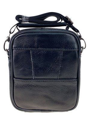 Мужская сумка на пояс из фактурной натуральной кожи, чёрная