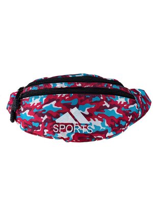 Спортивная поясная сумка из ткани с камуфляжным принтом, цвет фуксия
