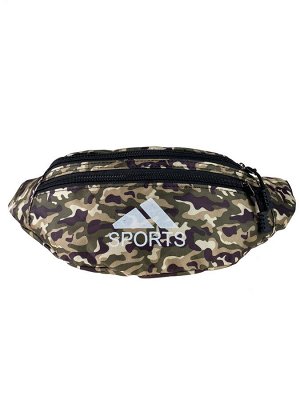 Спортивная поясная сумка из ткани с камуфляжным принтом, мультицвет