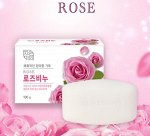 Успокаивающее и увлажняющее туалетное мыло с экстрактом дамасской розы &quot;Rose Beauty Soap&quot; (кусок 100 г) / 48