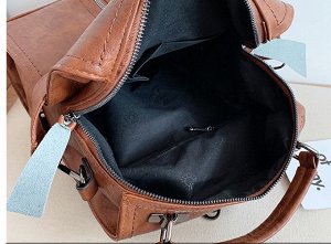 Женский рюкзак-сумка с вертикальной молнией на лицевой стороне, цвет коричневый