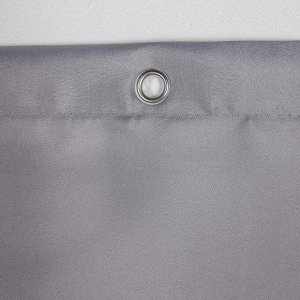 Штора для ванной комнаты SAVANNA «Классика», с люверсами, 180?180 см, полиэстер, цвет серый