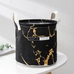 Корзина для мелочей  «Мрамор», 20?20?24 см, цвет чёрный
