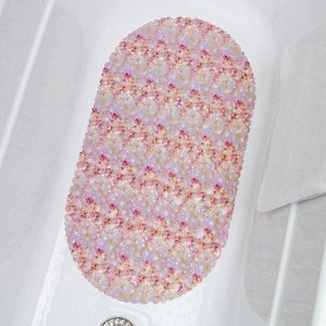 SPA-коврик для ванны на присосках Доляна «Сияние», 34x65 см, цвет розово-жемчужный