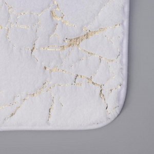 Коврик Доляна «Камень», 50?80 см, цвет белый