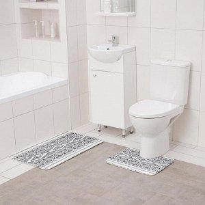 Набор ковриков для ванны и туалета Доляна «Марокканский», 2 шт: 40x50, 50x80 см