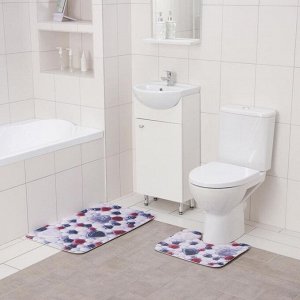 Набор ковриков для ванны и туалета  «Цветная галька», 2 шт: 40?50, 50?80 см