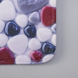 Набор ковриков для ванны и туалета Доляна «Цветная галька», 2 шт: 40x50, 50x80 см