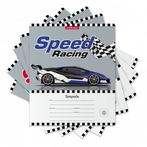 Тетрадь 24л., линия, Erich Krause "Speed Racing", скрепка, мелованный картон