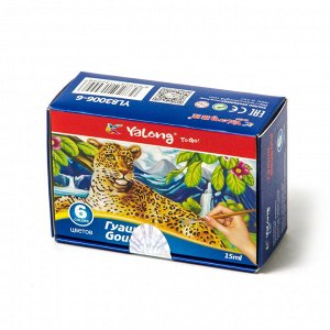 Гуашь Yalong 6 цветов, неон,15 мл., картонная упаковка, "Тропики"