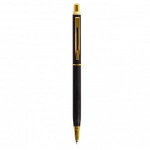 Подарочная ручка шариковая Alingar, 1,0 мм, синяя, автоматическая, металлический корпус, цвет черный, картонная упаковка