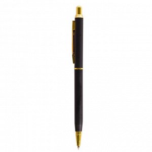 Подарочная ручка шариковая Alingar, 1,0 мм, синяя, автоматическая, металлический корпус, цвет черный, картонная упаковка