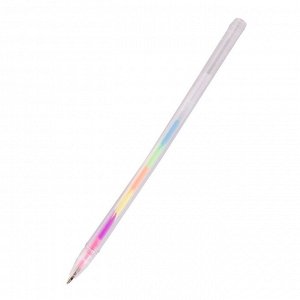 Ручка шариковая Alingar "Бабочка", синяя, 0,7 мм, в стержне 6 цветов, прозрачный  пластиковый корпус
